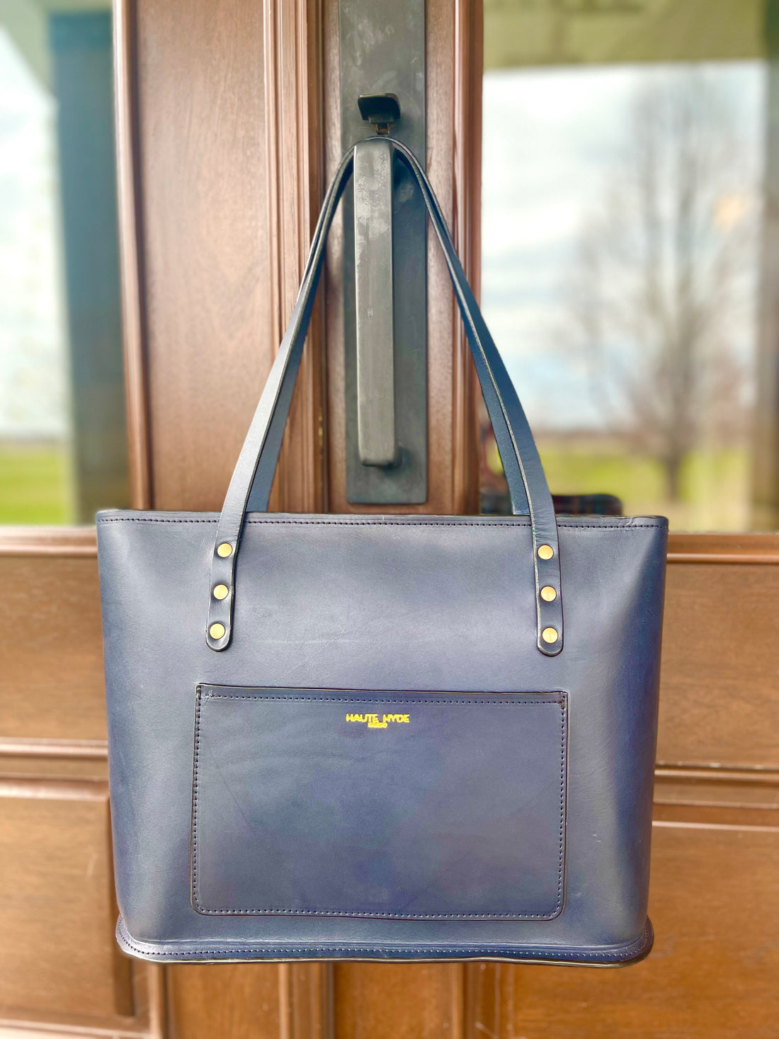 The Britt Zippered Tote- Bridle Leather