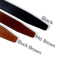 Leather Dress Belt- Round Buckle