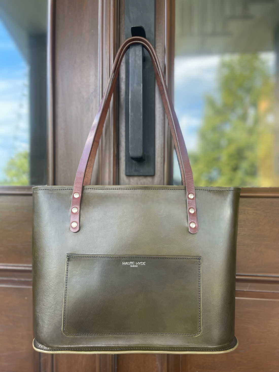 The Britt Zippered Tote- Harness Leather