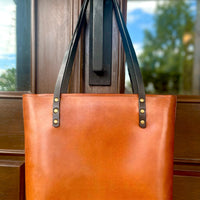 The Britt Zippered Tote- Harness Leather