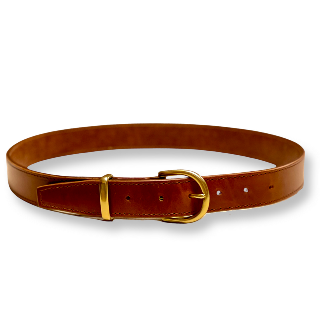 Leather Dress Belt- Round Buckle